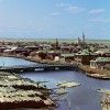 View of the city of Tobolsk from the north, from the bell tower of the Church of the Transfiguration (Preobrazhensky Sobor). Russia.