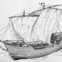Рис. 6. Коч. Русское мореходное судно XVII века. Реконструкция.